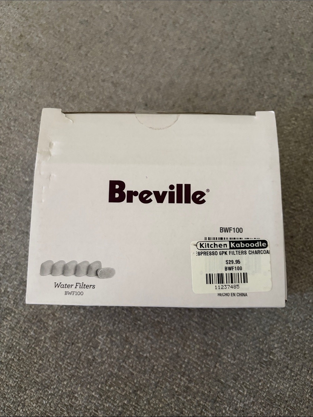 Breville BWF100 Water Filters (White) - 5 Pack Charcoal Filters